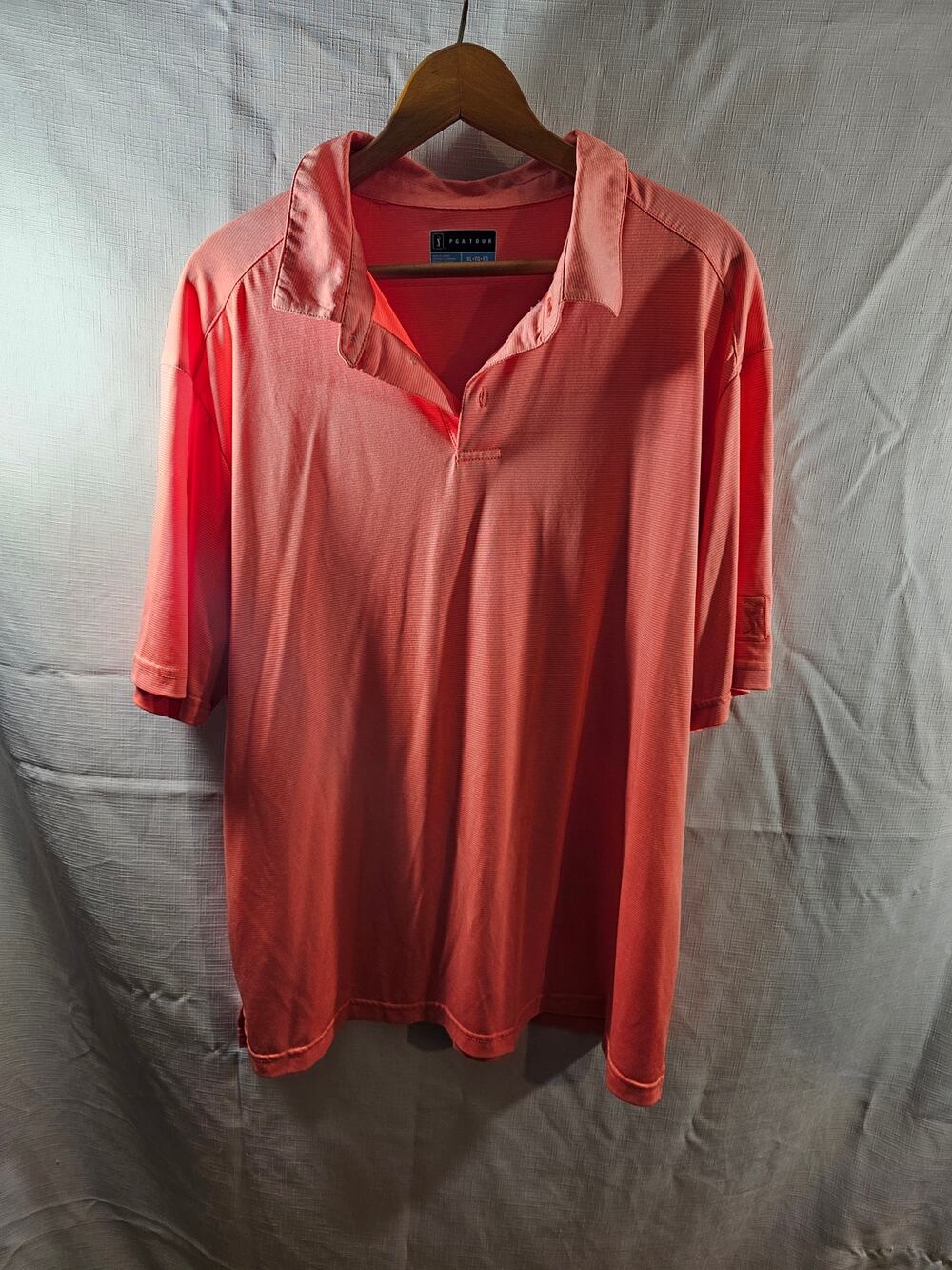 PGA Tour Golf Polo Men’s Size XL Orange Stripe